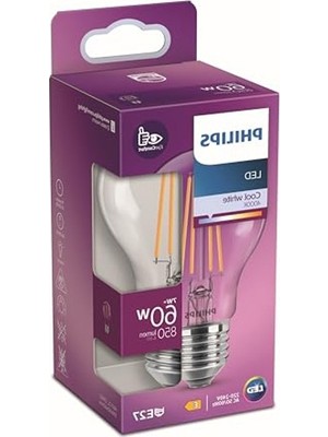 Rafta Soğuk Beyaz LED Ampul, 60W E27 Normal Duy ile Dim Edilmez