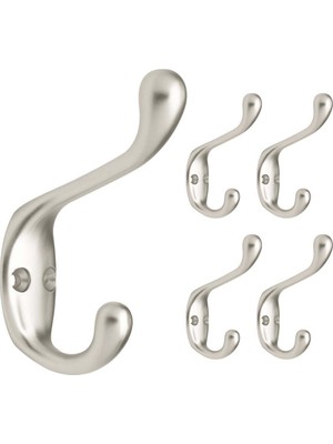 Rafta Franklin Brass Ağır Hizmet Palto ve Şapka Kancası Duvar Kancaları 3 Inç, 5'li Paket, Mat Nikel, Fbchh5-Mn-C