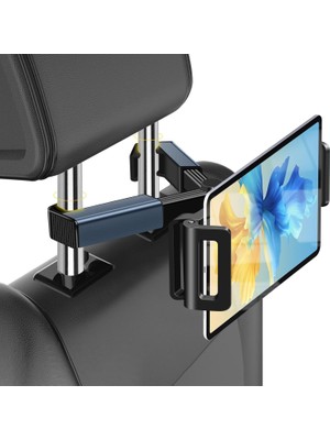 Rafta Aputue Tablet Bilgisayar Standı, 360 Derece Dönebilir Araç Başlık Standı, Uzatılabilir Araç Içi Tablet Tutucu, 4.7-12.9 Inç Tüm Tabletler ve Telefonlar Için Uyumlu