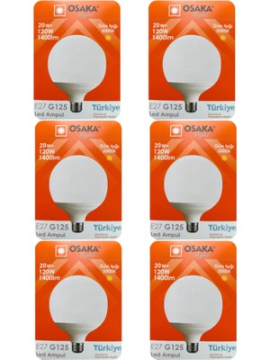 Rafta Osaka 20W (120W) 3000K Sarı Işık E27 Duylu LED Ampul, 6 Adet