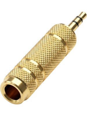 Rafta Erkek / 1 Dişi 6.3 mm Metal Jack (6.3 mm - 3.5 mm Çevirici) Düşürücü