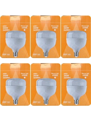 Rafta Osaka 50W (300W) Beyaz Işık E27 Duylu LED Torch Ampul, 6 Adet