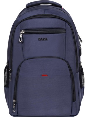 Rafta Dada 06 Ortaokul Lise Üniversite Okul Çantası Laptop Dizüstü Bilgisayar Çantası 13,3"-14" Inç Unisex Gündelik Kadın Erkek Sırt Çantası USB Type-C Aparat Darbe Emici Koruma Su Geçirmez Kumaş (Lacivert)