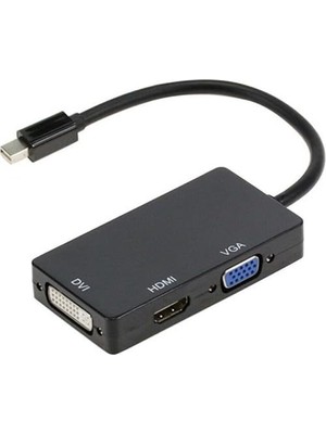 Rafta Coverzone Mini Displayport To HDMI DVI VGA Kablo Çevirici Dönüştürücü Thunderbolt Mini Dp To HDMI DVI VGA Adaptör