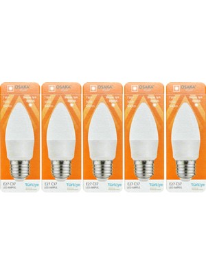 Rafta Osaka 7W (50W) 6500K Beyaz Işık E27 Duylu Mum LED Ampul, 5 Adet