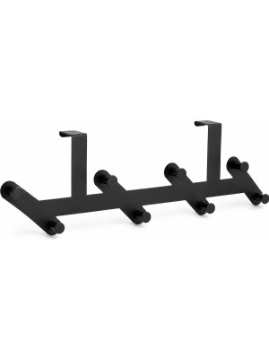 Rafta Orret Home 8 Kancalı Metal Kapı Arkası Askı, Amerikan Kapı Arkası Çapraz Askılık, Mat Siyah Kapı Üstü Elbise Havlu Çanta Askısı, Delmeden Dolap Banyo Mutfak Organizeri 52 cm
