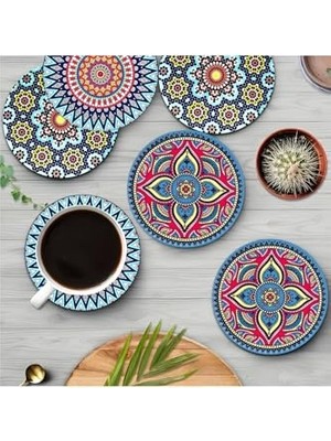 Rafta 6'lı Ahşap Bardak Altlığı BRD-009