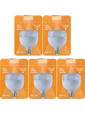 Rafta Osaka 50W (300W) Beyaz Işık E27 Duylu LED Torch Ampul, 5 Adet