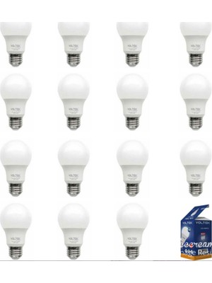 Rafta Voltek 9W LED Ampul - Beyaz Işık - 15 Adet