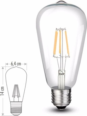 Rafta Cata 8 Watt Filamanet LED Ampul CT-4353 3200K (Gün Işığı)
