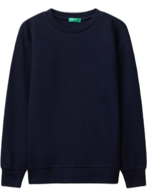 Rafta Benetton Baskılı Erkek Çocuk Sweatshirt, 7-8 Yaş, 5003306413, Lacivert, Erkek-Çocuk