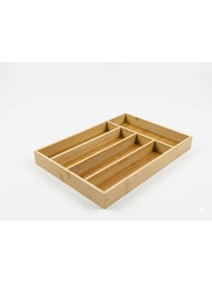 Rafta 33X25 cm Bambu Çatal Kaşıklık – Bölmeli Çekmece Içi Kaşık Çatal Düzenleyici