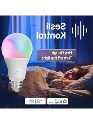 Rafta Akıllı Rgb Ampul, Mobil Uygulama ile Kontrol, Çok Renkli