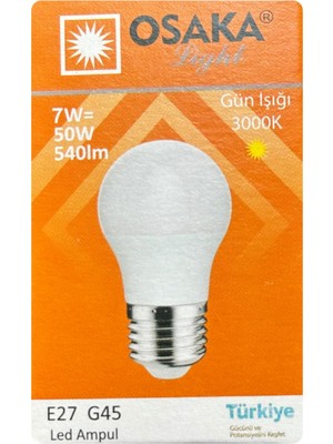 Rafta Osaka 7W (50W) Sarı Işık E27 Duylu LED Ampul