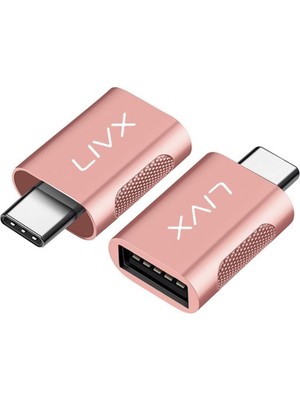 Rafta Livx USB 3.0 To Type-C Çevirici Dönüştürücü Otg Adaptör Rose Gold Otgrg Ikili