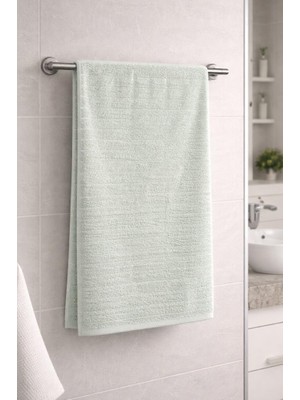 Rafta %100 Pamuk Banyo Havlusu 90X150 cm – Yumuşak ve Emici Mint