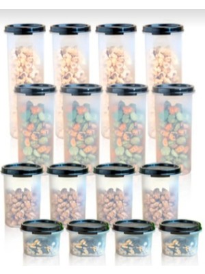 Rafta Tupperware Oval Yuvarlak 16 Lı Set.