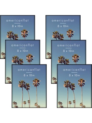 Rafta Americanflat Önden Yükleme 8X10 Siyah Resim Çerçevesi - 6'lı Set - Kırılmaya Dayanıklı Camlı Ince Fotoğraf Çerçeveleri ve Yatay ve Dikey Ekran Için Açılır Şövale Standı