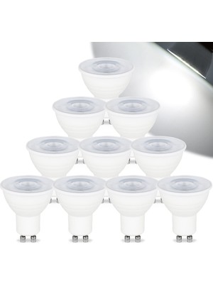 Rafta LED Ampuller GU10, 5 W Soğuk Beyaz 6000K 500 Lm Kısılabilir GU10 Spot Ac 220-240 V, 50 W Halojen Lamba Için Eşdeğer, 120° Işıma Açısı, 10'lu Paket
