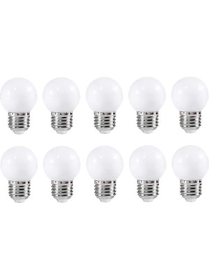 Rafta Zfq E27 LED Ampul 2W Soğuk Beyaz, Su Geçirmez, 2W G45 Enerji Tasarruflu Ampul, Mini Küre Ampul, Noel, Cadılar Bayramı, Düğün Partisi Dekorasyonu, Ac 220-240V, 10 Paket
