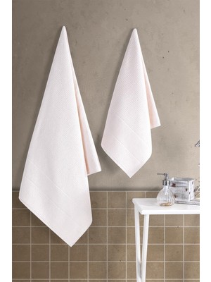 Rafta Zeynep Tekstil Royality | 50X90-70X140 cm 2'li Banyo Havlu SETI,%100 Pamuklu Havlu Takımı Krem