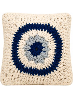 Rafta Hedıko Nazar Boncuğu El Örmesi Yün Lavanta Kesesi (11X11X3 Cm) –%100 Doğal Gerçek Lavanta Çiçekli Dolgu, Doğal Güve Kovucu & Gardırop, Çekmece, Yastık Içi Aromaterapi Kesesi