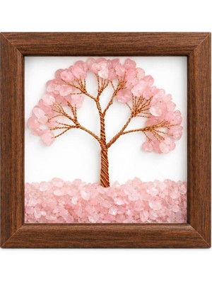 Rafta Unicuslife Pembe Kuvars Hayat Ağacı Tablo 12X12 cm