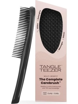 Rafta Tangle Teezer Complete Carebrush Fine Saç Bakım Fırçası Kıvırcık ve Bukleli Saçlar Için Düğümleri Nazikçe Açar, Saç Derisine Masaj Yapar Siyah