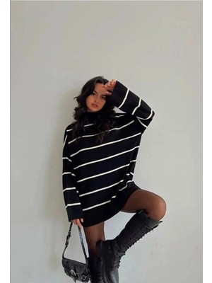 Dier Moda Balıkçı Yaka Siyah Triko Kazak