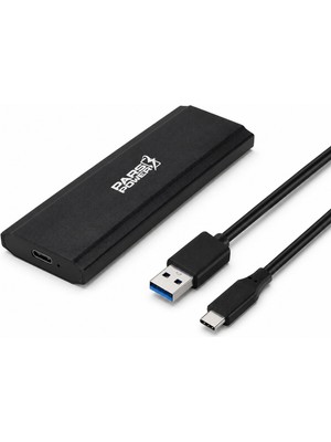 Rafta Pars Power Nvme M.2 SSD Kutusu, USB 3.0 Type-C, Siyah Ed-14