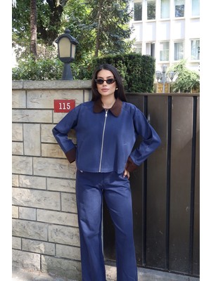 Kechi Woman Gabardin Kumaş Pantolon Lacivert
