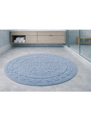 Sn Cottonia Home Pamuklu Yuvarlak Banyo Paspası 120 x 120 cm
