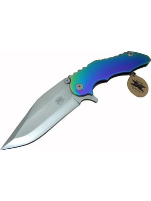 Miss Mojo Gear Wl 9115 Outdoor Çakı 23 cm - Metal Gökkuşağı Sap, Otomatik, Kılıflı