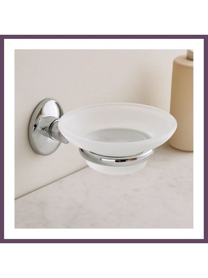 Bezos Banyo Katı Sabunluk - Plastik, Krom Metal Tutacaklı Bhs