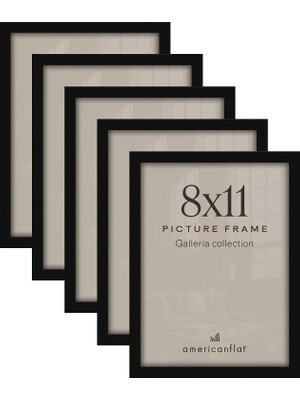 Tr 8X11 Resim Çerçevesi Seti 5 Inç Siyah - Galeri Duvar Çerçevesi Seti Dahil Pleksiglas Kapak, Asma Donanımı ve Şövale - Kolaj Duvar Dekoru ve Masa Üstü Ekran