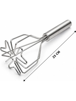 Hace Bazaar Patates Ezici - Kalp Şekilli - Paslanmaz Çelik - 26 cm Uzunluk