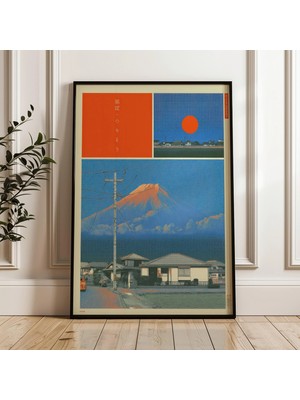 Ninastore Retro Japon Y2K Posteri, Indie Oda Dekorasyonu, Estetik 90'lar Vaporwave Baskı, Vintage Japon Duvar Sanatı, Turuncu Mavi Poster, Dijital Indirme