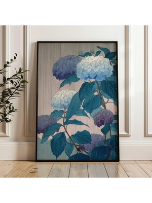 Ninastore Ortanca Çiçekleri Geleneksel Japon Tarzı Dijital Poster Indir