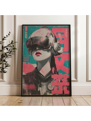 Ninastore Japon Retrofütürizmi Kadın Siberpunk Dijital Poster Indir
