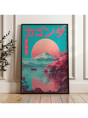 Ninastore Fuji Dağı Manzarası Retro Canlı Japon Tarzı Dijital Poster Indir
