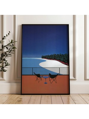 Ninastore Tropikal Plaj Balkonu Japon Şehir Pop Dijital Poster Indirme