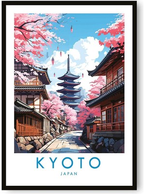 Ninastore Kyoto Kiraz Çiçeği Baskısı: Japon Seyahat Posteri