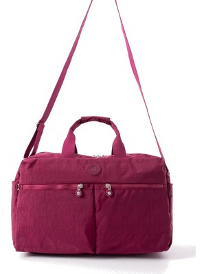 Tr Krinkıl Kumaş Büyük Boy Seyahat/hafta Sonu Çantası 50X29X19 cm – Çok Bölmeli 5 Göz, Fermuarlı, Ayarlanabilir Omuz Askılı, Iç Cep Fermuarlı