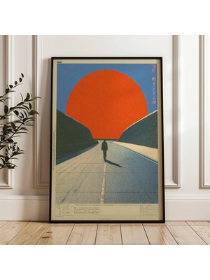 Ninastore Retro Japon Gün Batımı Yolu Posteri Y2K Vaporwave Baskı (Dijital Indirme)