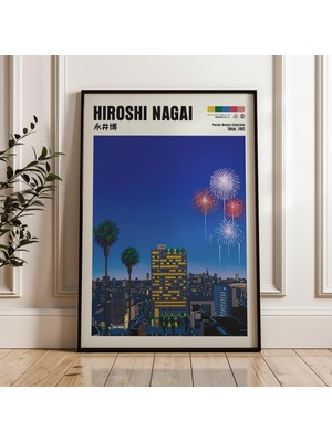 Ninastore Hiroshi Nagai Sanat Baskısı Japon Şehir Pop Vaporwave Posteri (Dijital Indirme)