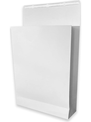 Tr 10 Adet Bantlı Hediye Zarfı, Beyaz, Orta Boy, 220 gr 1. Hamur, (25.5X33X8 Cm)