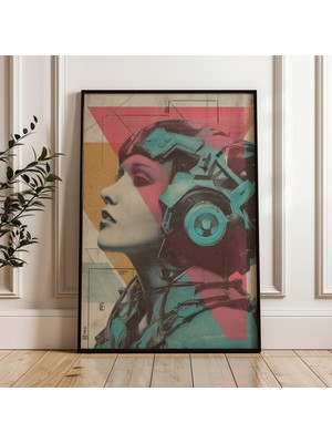 Ninastore Fütüristik Kadın Portresi Japon Retro Fütürizm Dijital Poster Indir