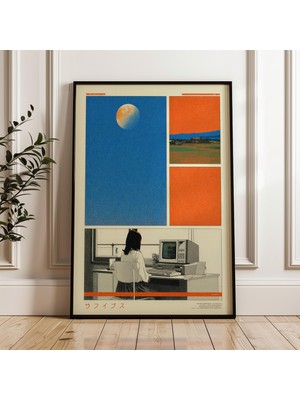 Ninastore Y2K Japon Vaporwave Posteri: Retro Indie Oda Sanatı (Dijital Indirme)