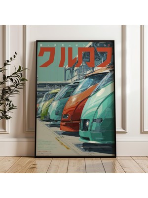 Ninastore Japon Retro Fütüristik Trenler Vintage Anime Dijital Poster Indirme