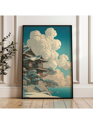 Ninastore Japon Yapı Posteri, Vintage Japon Sanat Baskısı, Oryantal Duvar Sanatı, Geleneksel Ahşap Baskı Tarzı, Zen Doğa Ev Dekorasyonu